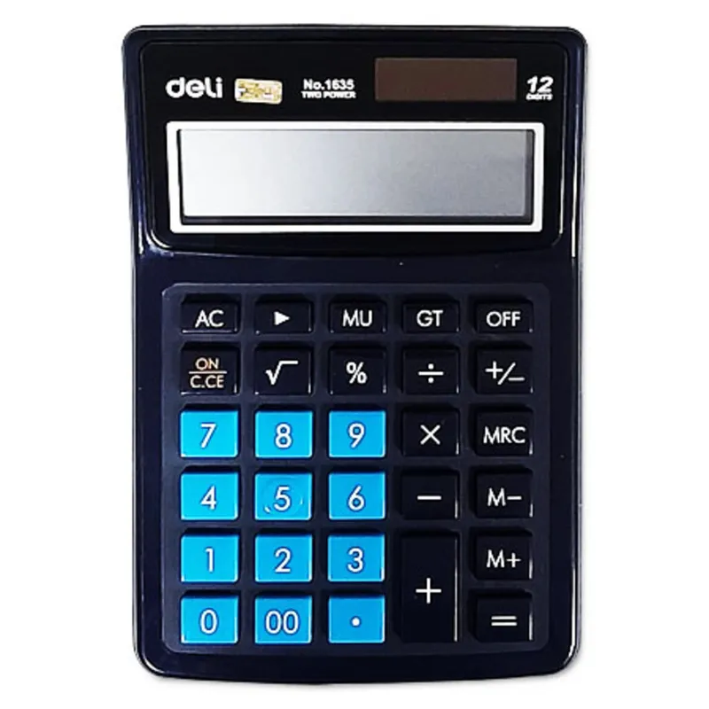 Desktop Calculator Ref 1635A 12 Digits, W158*D128mm, Black Deli