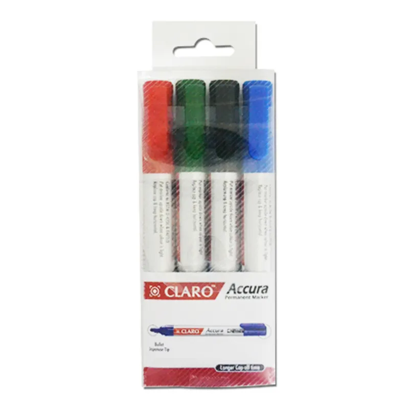 Permanent Marker Accura Ref CL-0897 Pk 4 [Assorted colour] Claro