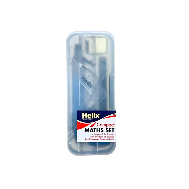 Compass Maths Set Set square, Protractor, Ruler, Pencil Helix