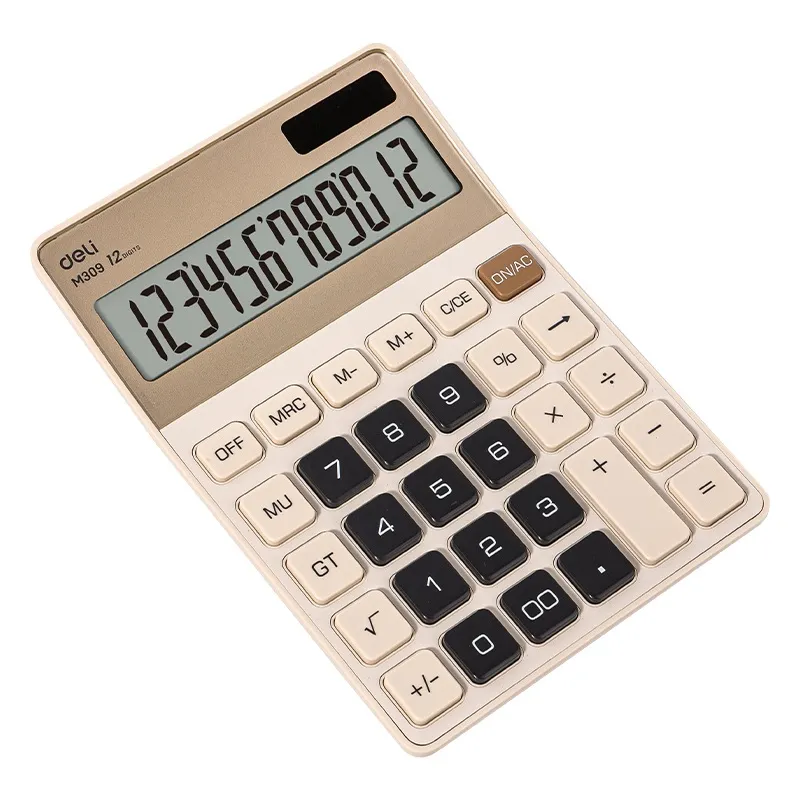 Desktop Calculator M309 12 digits:metal light yellow Deli