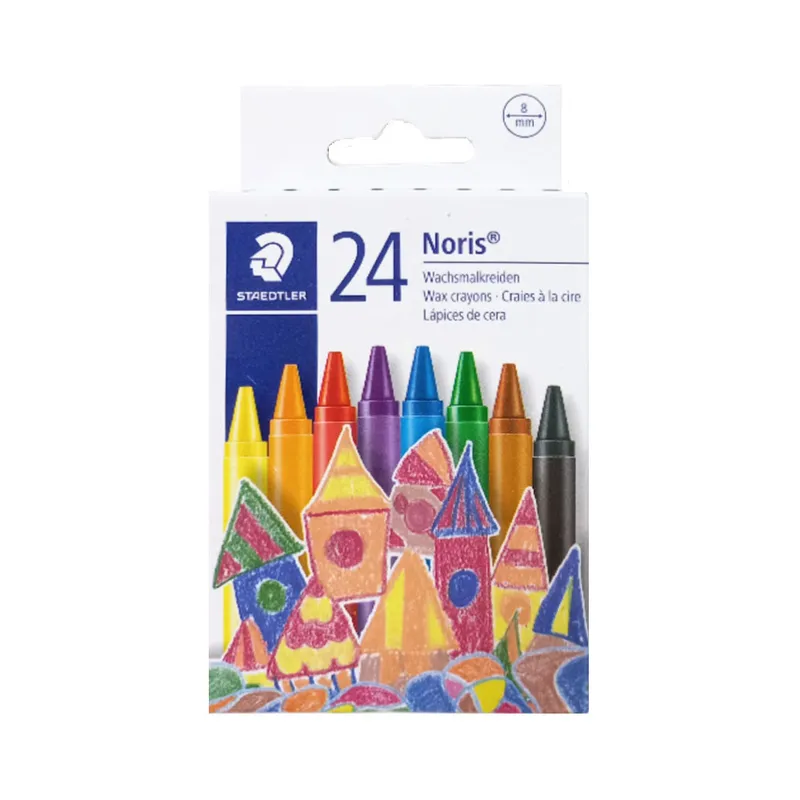 Wax Crayons Noris Club Ref 241 NC24 24 Colours, 8mm Staedtler