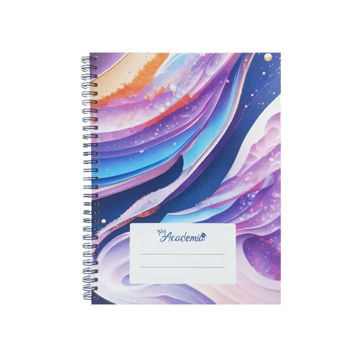 Spiral Notebook B5, 120 Sheets Ruled, Purple Twirl My Academia