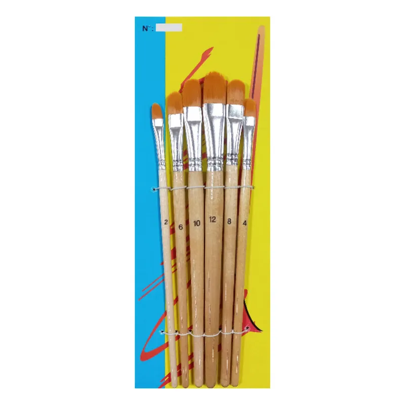 Paint Brush Ref 03 Round /Flat [Set of 6] Meli Melo