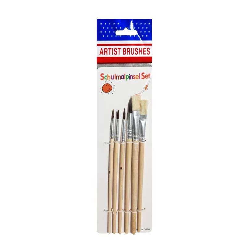 Paint Brush Set Ref ARTB6 Round & Flat (6pcs) SW