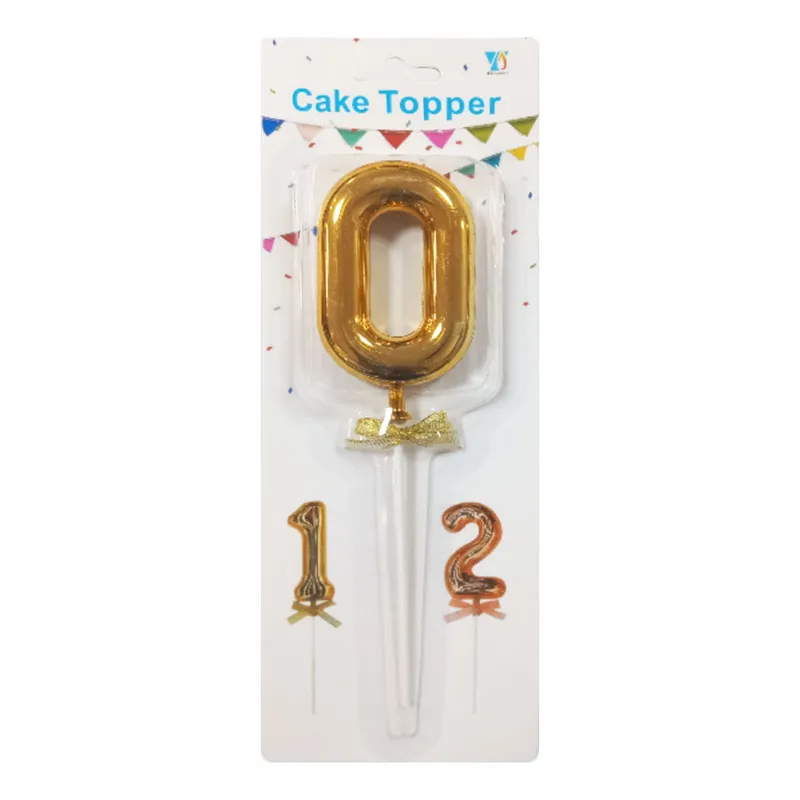 Party Cake Topper No.0-9, Gold WTC