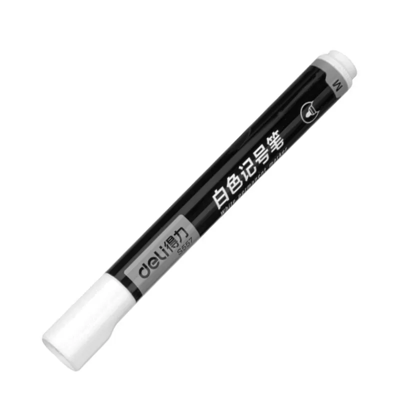 Permanent Marker Ref S557 White , Tip: 1.8mm Deli