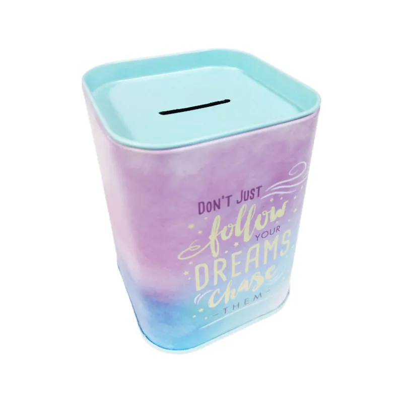 Piggy Bank Ref TX-8403 Tin Box Metal 10*7cm, Follow Your Dreams Meli Melo