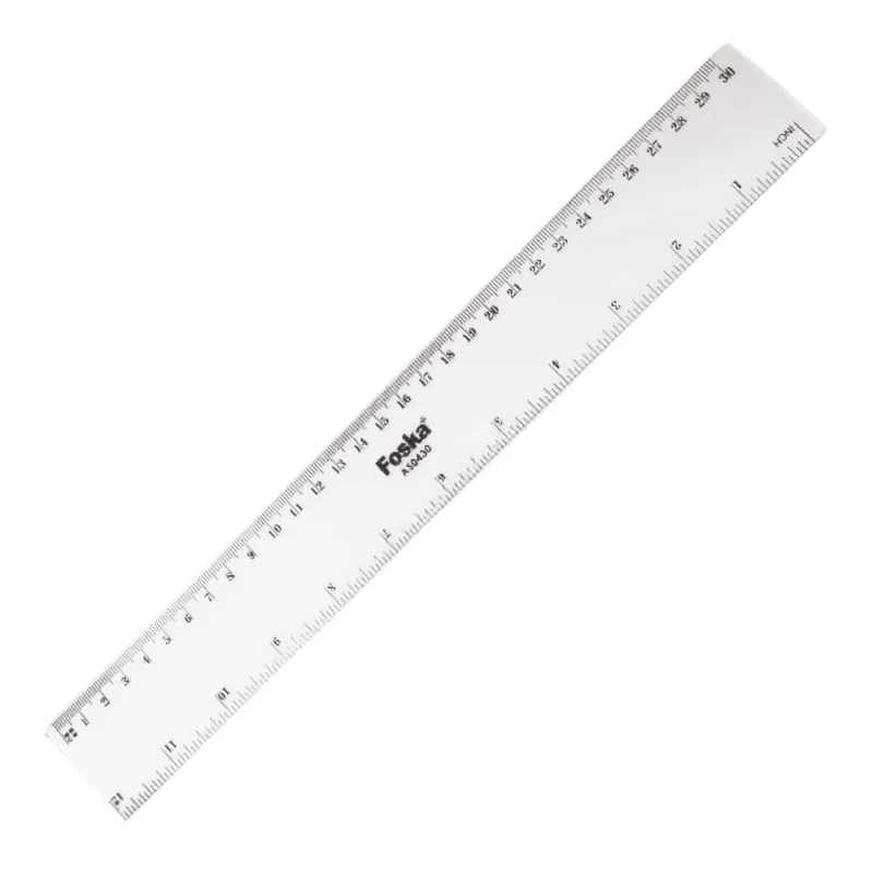 Plastic Ruler Ref AS0430 30cm, Transparent Foska