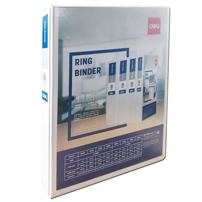 Ring Binder PVC Ref 5610N A4, 1", 2D, White Deli