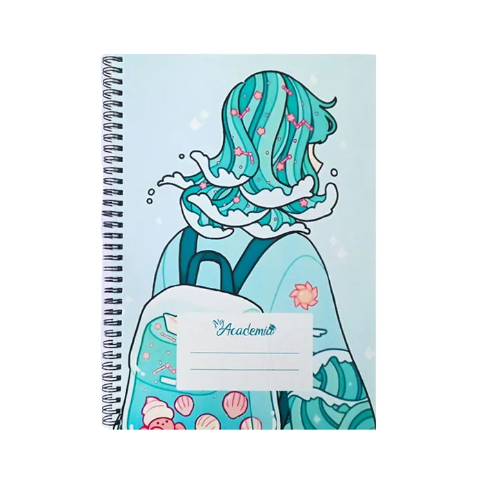 Spiral Notebook A4, 120 Sheets Ruled, Ocean My Academia
