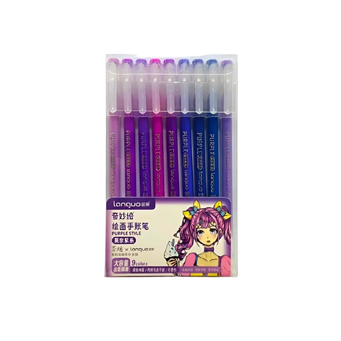Gel Pen Ref K0556 0.6mm Languo [Pk 9] MeliMelo