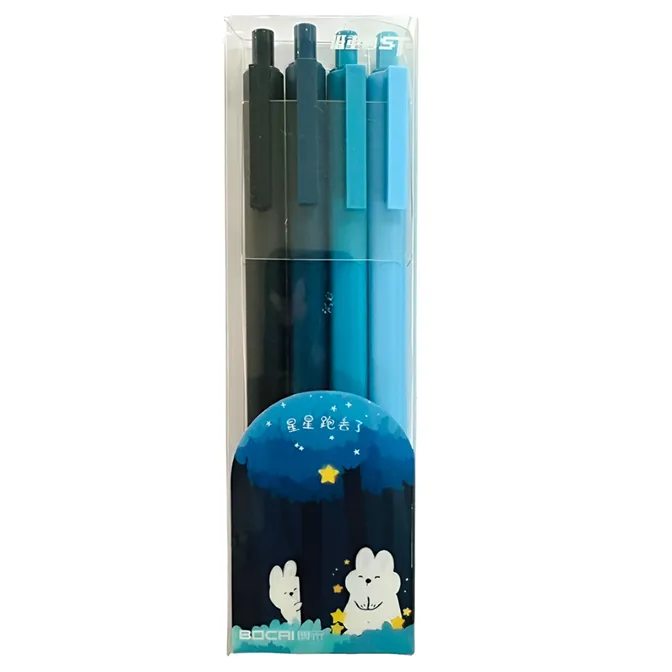 Gel Pen Ref BC2215-6 0.5mm Black, pk4 MeliMelo