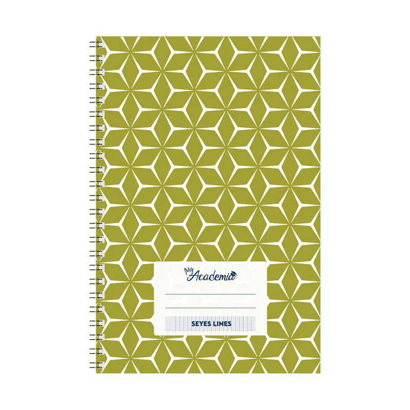 Spiral Notebook A4, 120 Sheets Seyes Lines, Green  My Academia