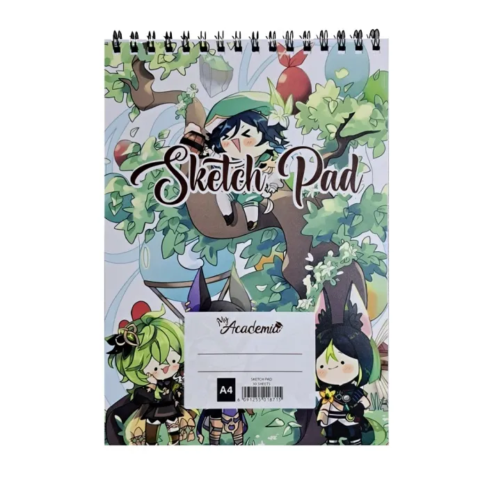 Sketch Book A4, 30 Sheets, Genshin My Academia