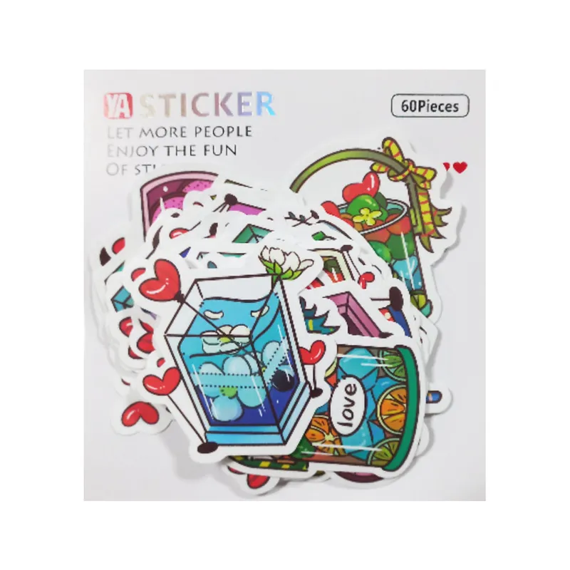 Sticker Ref YC 6063 Bubble Tea, 60 Pcs, 5-7cm Meli Melo