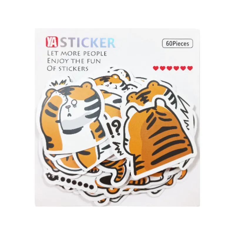 Sticker Ref YC6019 Cat, 60 Pcs, 5-7cm Meli Melo