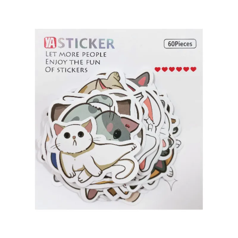Sticker Ref YC6083 Mini Cat, 60 Pcs, 5-7cm Meli Melo