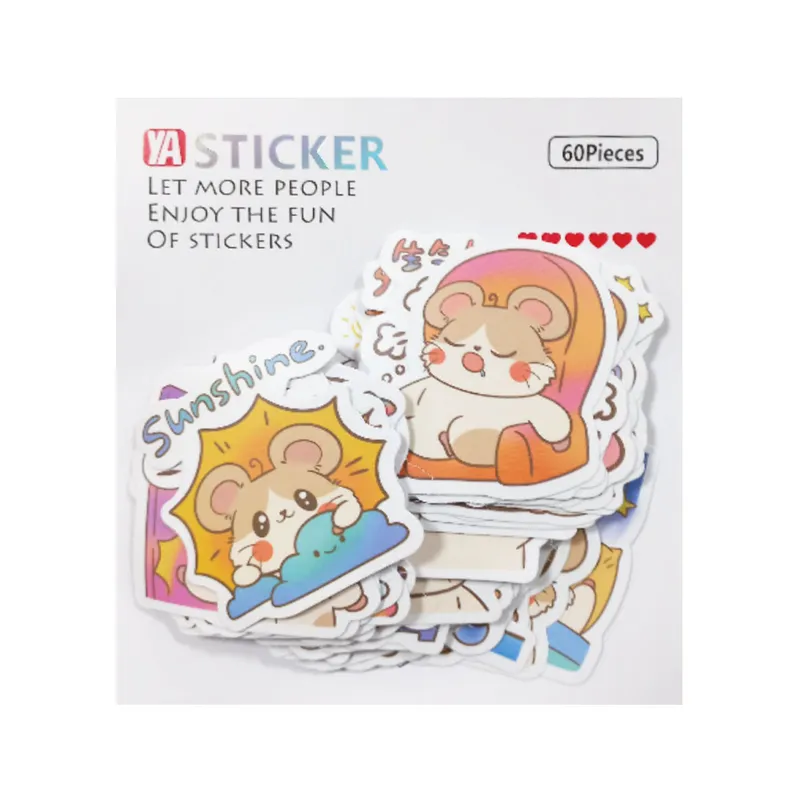Sticker Ref YC6085 Cat, 60 Pcs, 5-7cm Meli Melo