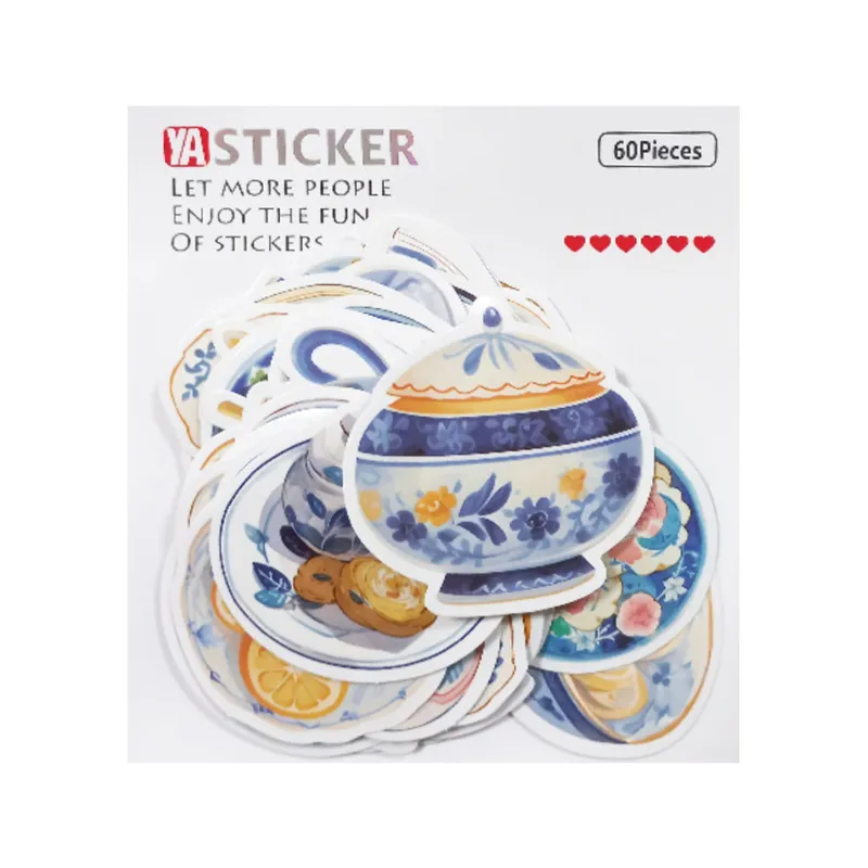 Sticker Ref YC6213 Tea Time, 60 Pcs, 5-7cm Meli Melo