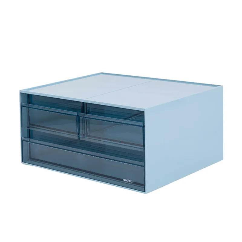 Storage Box Ref PK122 3 Sections, White & Blue Deli