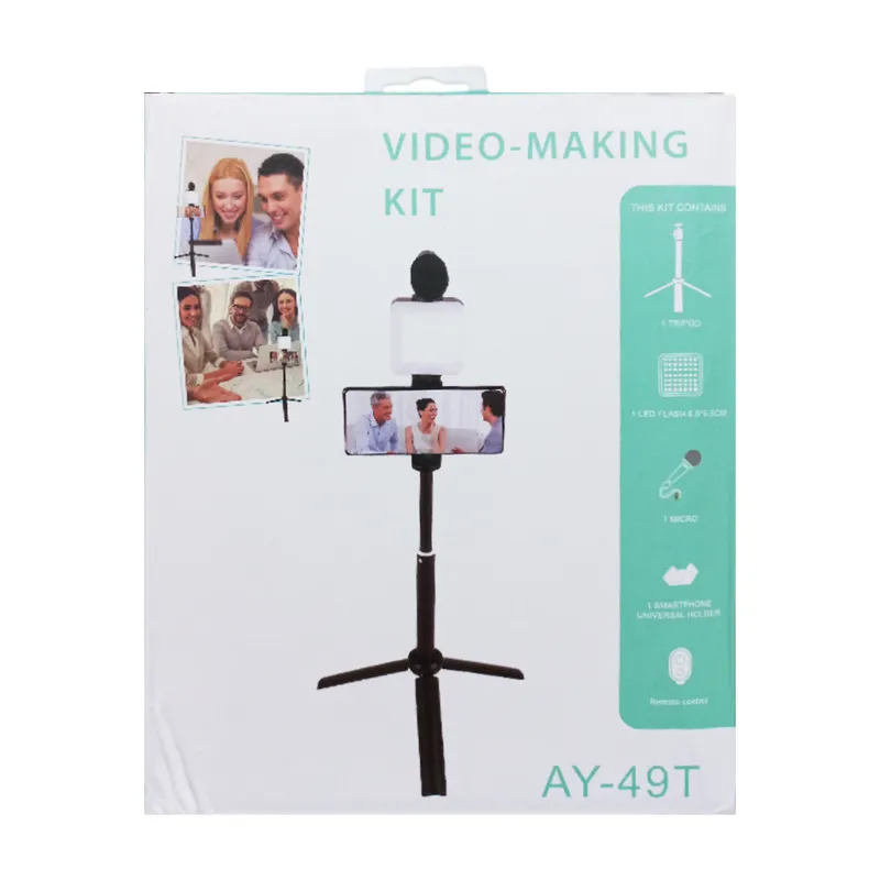 Video Making Kit Stand Ref  AY-49T Tripod, led flash, micro, remote control SI