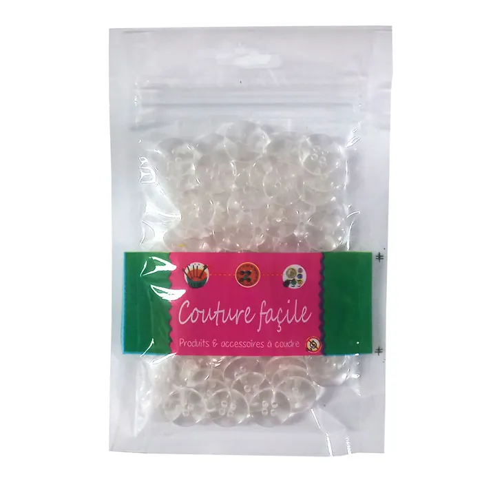Button Water 24L, Transparent [Pk 100] Couture Facile