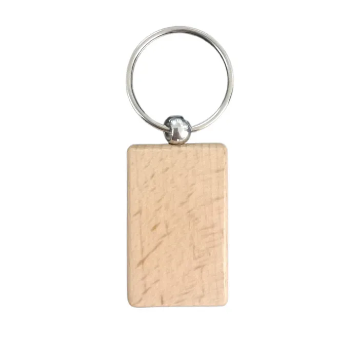 Key Chain Ref DT4808 Wooden Plain, Rectangular TT