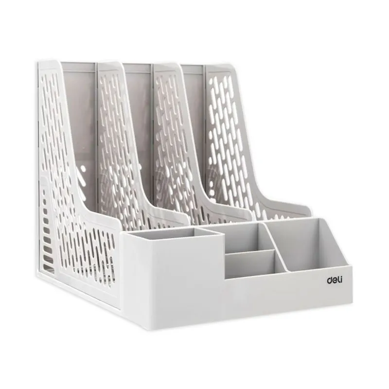 Magazine Container Ref Z00112 3 comp,S:255*320*275 mm,Grey Deli