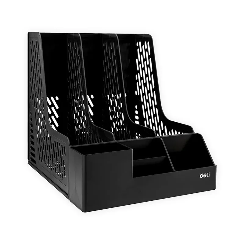 Magazine Container Ref Z00122 3 comp,S:255*320*275 mm,Black Deli