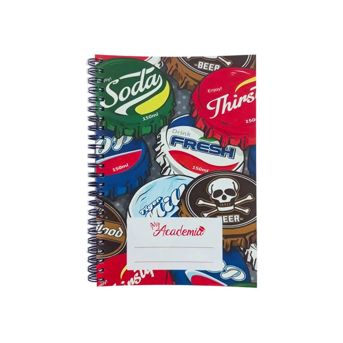 Spiral Notebook A5, 120 Sheets Ruled, Soda My Academia