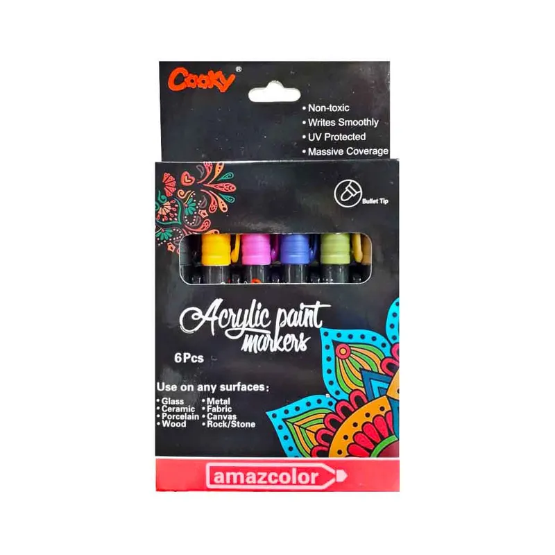 Acrylic Paint Markers Ref N298021 / APM-6 6 Colours WYC