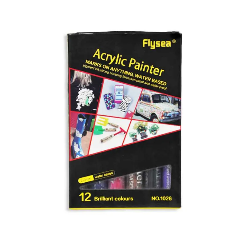 Acrylic Paint Ref 1026 12 Colours - Water Based Flysea