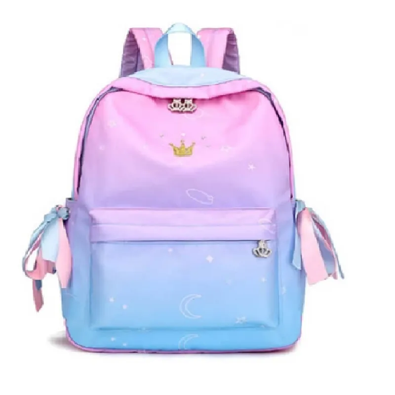 School Bag Nylon 32*14*25cm - Astro 1 - Blue and Pink Galaxy My Academia