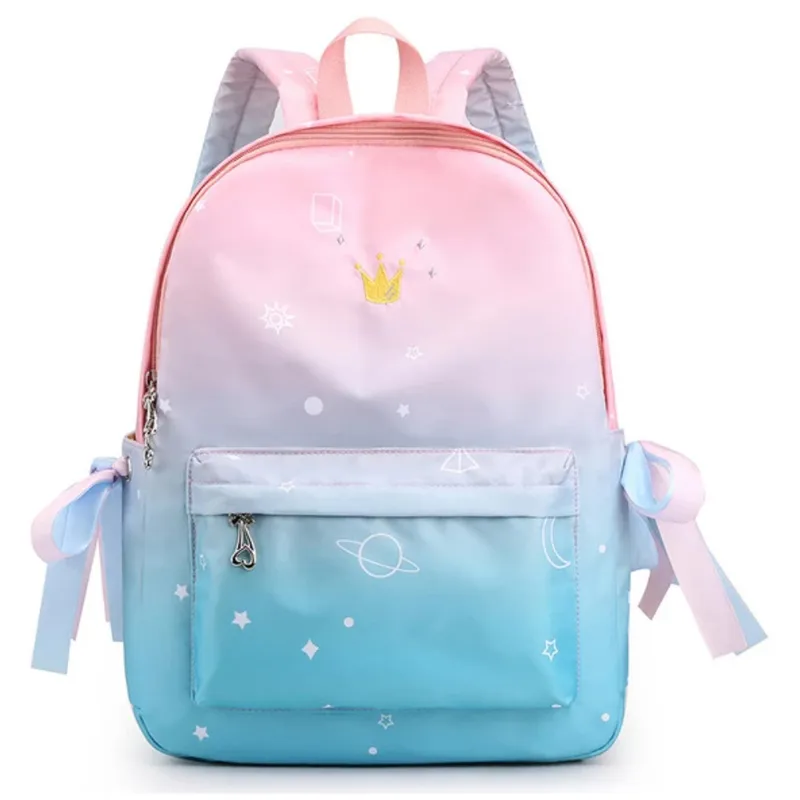 School Bag Nylon 32*14*25cm - Astro 4 - Green and Pink Clouds My Academia