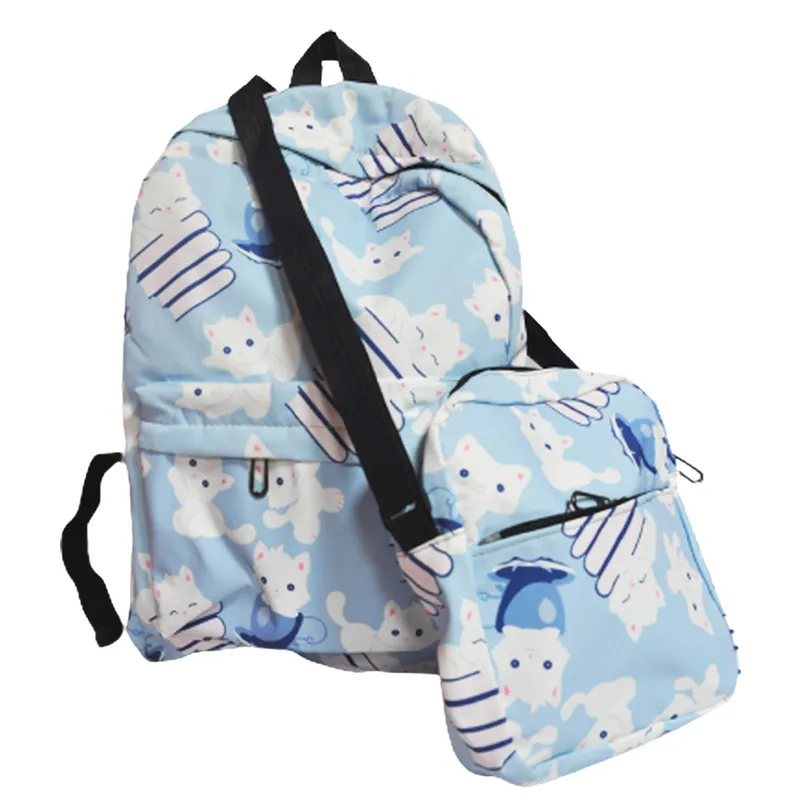 School Bag Oxford 43*28*12cm - Blue Kitty My Academia