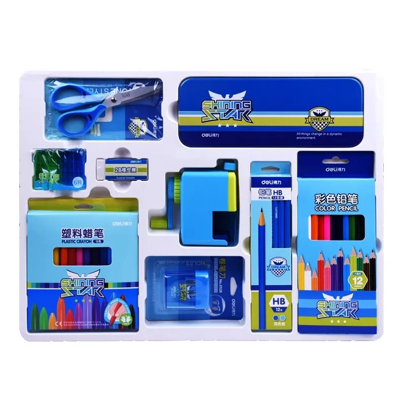 School Stationery Gift Set Ref 9665 Blue Deli