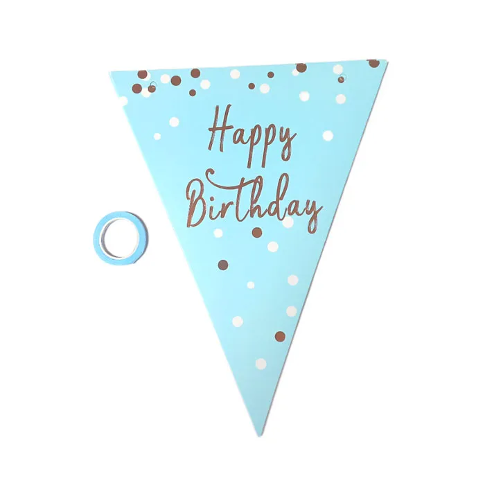 Birthday Banner Paper: Blue, Black, Pink WTC