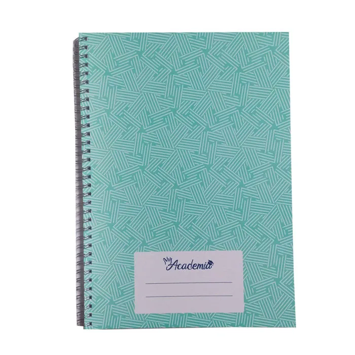 Spiral Notebook A4, 120 Sheets Ruled, Mint Green Stripes My Academia