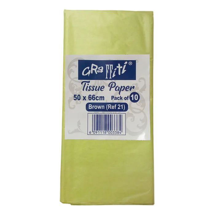 Paper Mousseline Ref 10B-21 Brown, 10 Sheets Graffiti