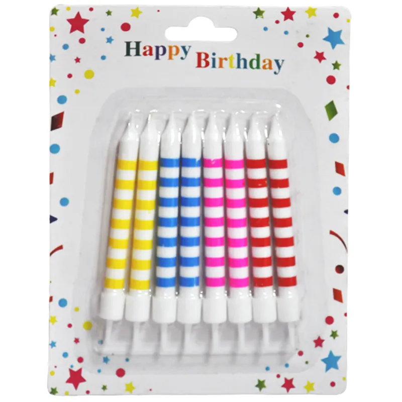 Striped Candles Pack of 8 WTC