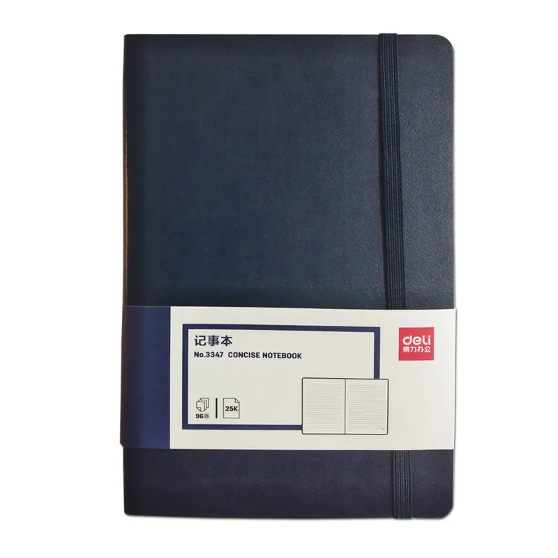 Leather Notebook Ref 3347 208*131mm, 98 Sheets [25k] 70g Deli