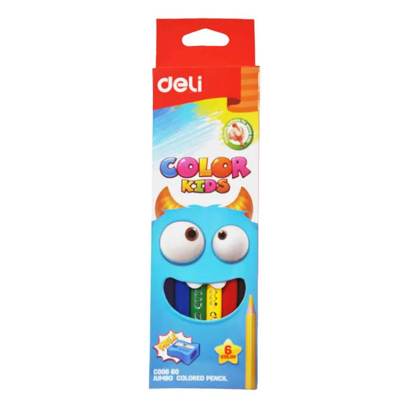 Jumbo Colored Pencil Ref C00660 6 colors Deli