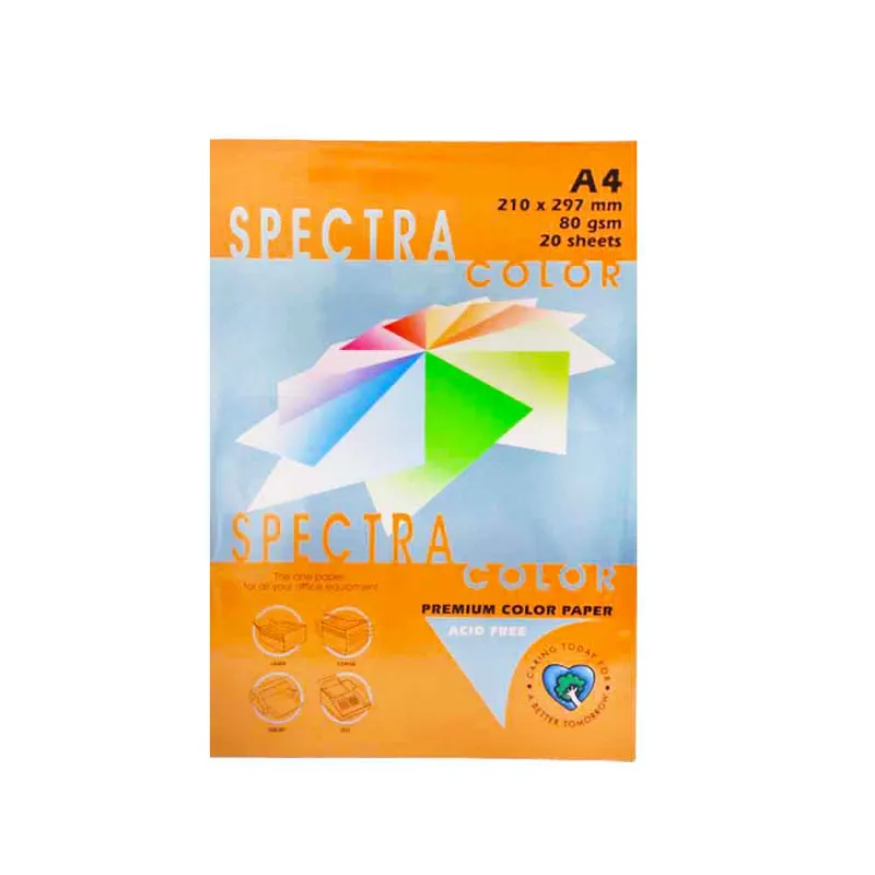 Colour Paper Ref IT371 A4 Cyber Orange, 80gsm [Pk 20] Spectra Colour
