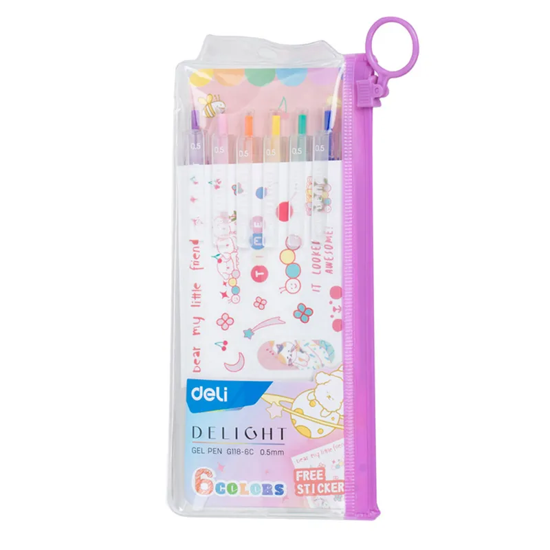 Gel Pen Ref G118-6C 0.5 mm:pk 6 Deli