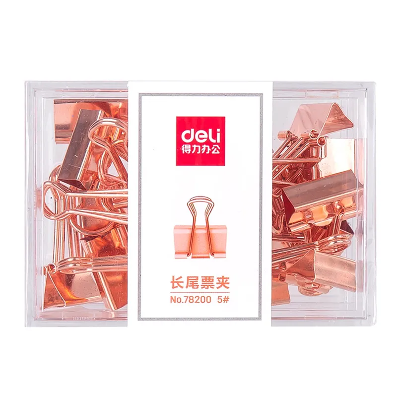 Binder Clips Ref 78200 19mm, Rose Gold 0.75 Inch PVC Tube [Pk 12] Deli