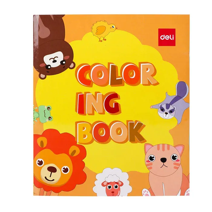 Colouring Book Ref EN043 12 Sheets,120gsm Animals Theme [210*180mm] Deli