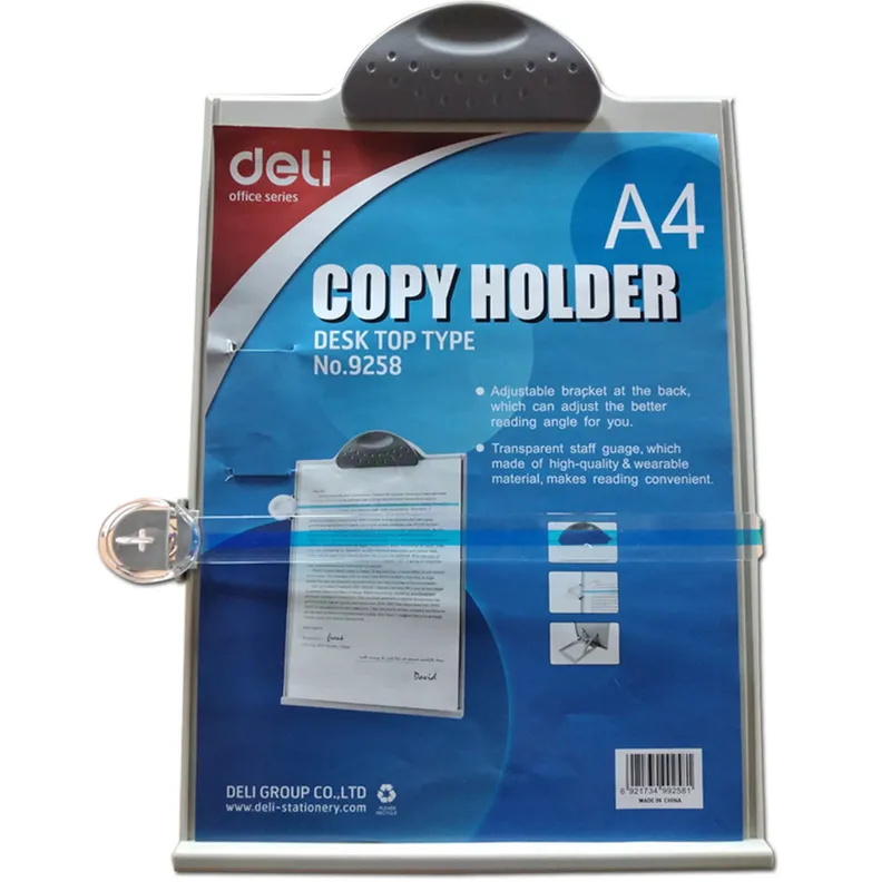 Clip Board PVC Ref E9258 (With Stand) A4, Plastic Clip, Pale Grey Deli