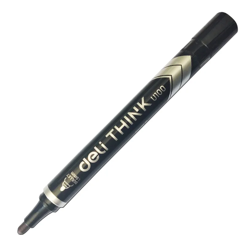 Permanent Marker Think Ref U10020 Black , Bullet Tip 1.5mm Deli