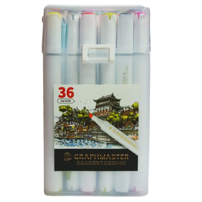 Sketch Twin Marker Ref GM 1020-36 36 Colours, 7mm Chisel & 1mm Bullet MeliMelo [Graphmaster]