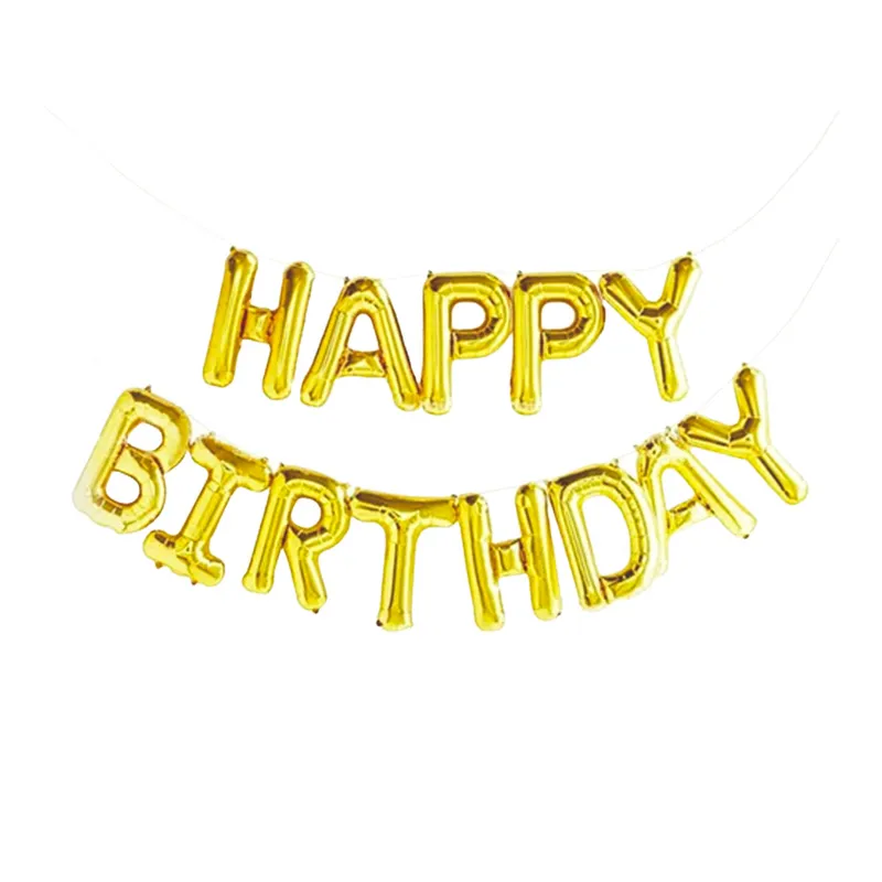 Birthday Balloons Ref A1062 Gold - Happy Birthday (pk100) FW